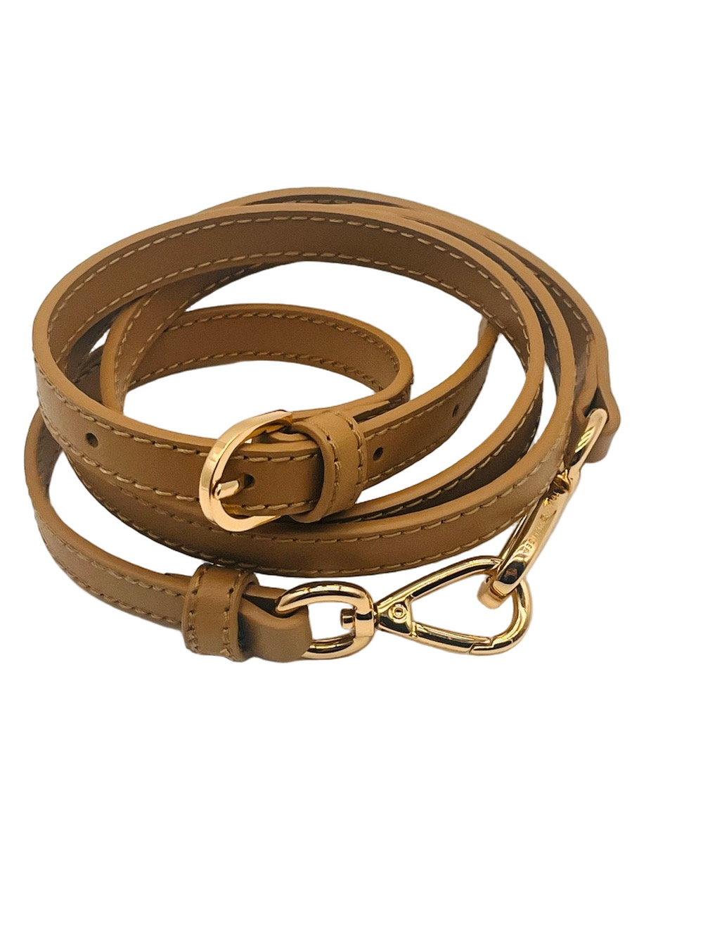 Tommy Hilfiger Tan Leather Crossbody Strap with Gold Hardware